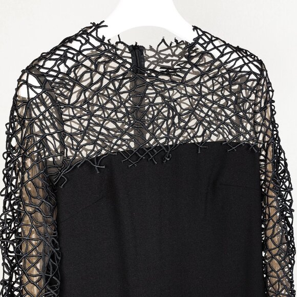 Christopher Kane Resort 2014 Black Embroidered Wool-Crepe Mini Dress - Picture 3 of 10